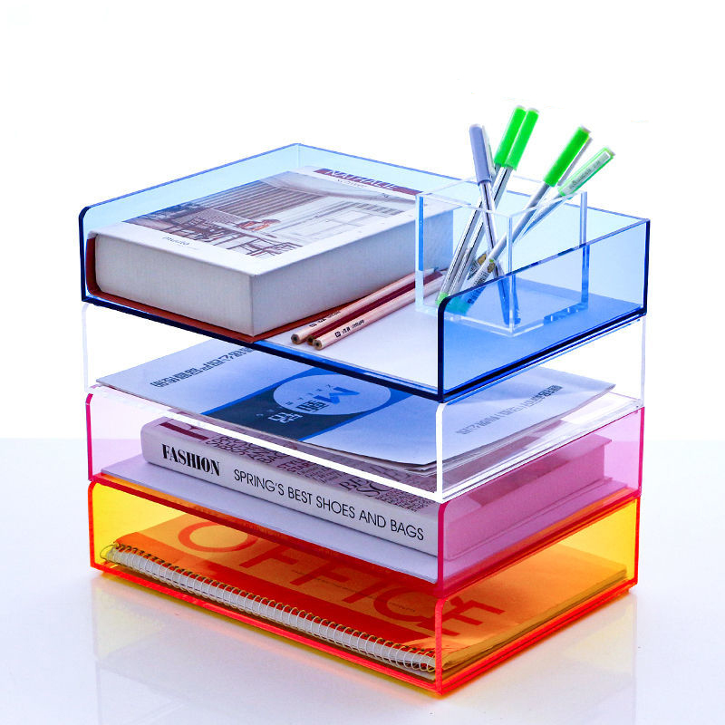 Letter Tray Desk - Organisateur de documents en acrylique, plateau