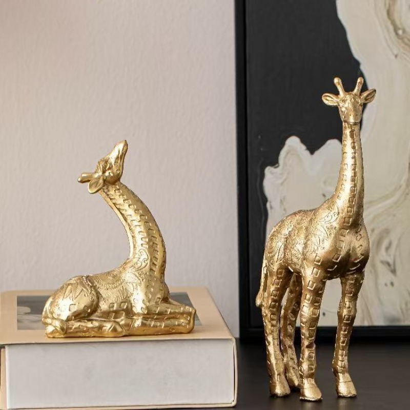 Home Office Bookshelves - Lot de 2 décorations girafe, statues