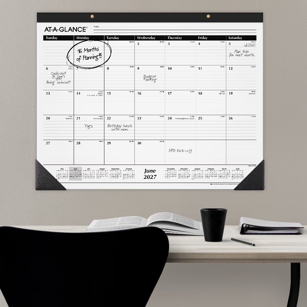 Home Office Wallpaper - Calendrier de bureau académique surdimensionné 2026-2027,