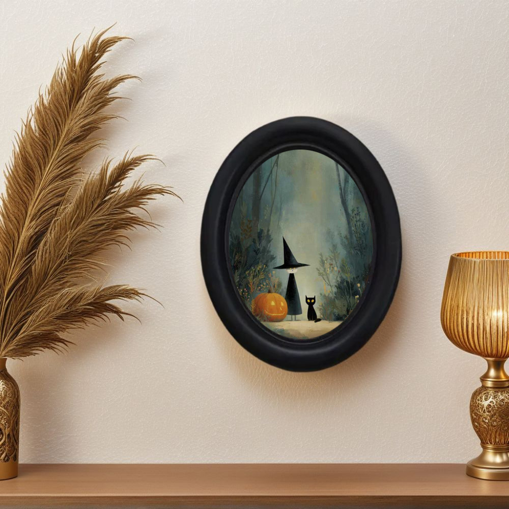 Home Office Wallpaper - Une sorcière d'Halloween vintage 3D et