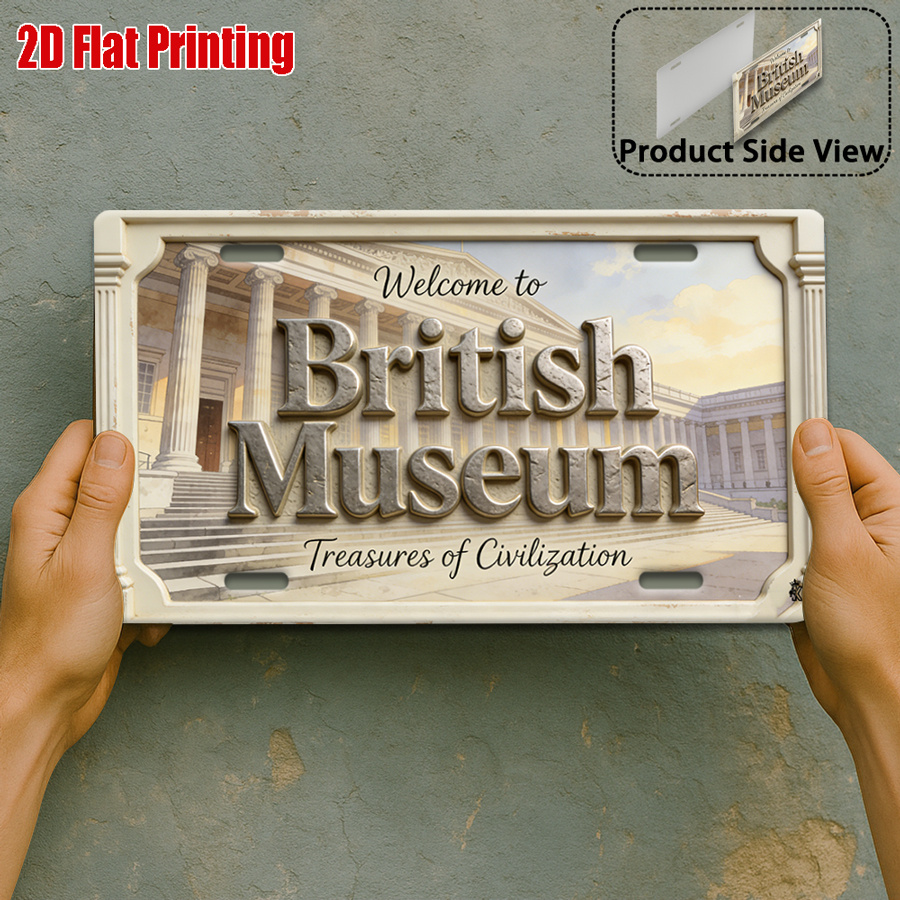 Home Office British - Panneau en étain « Welcome to