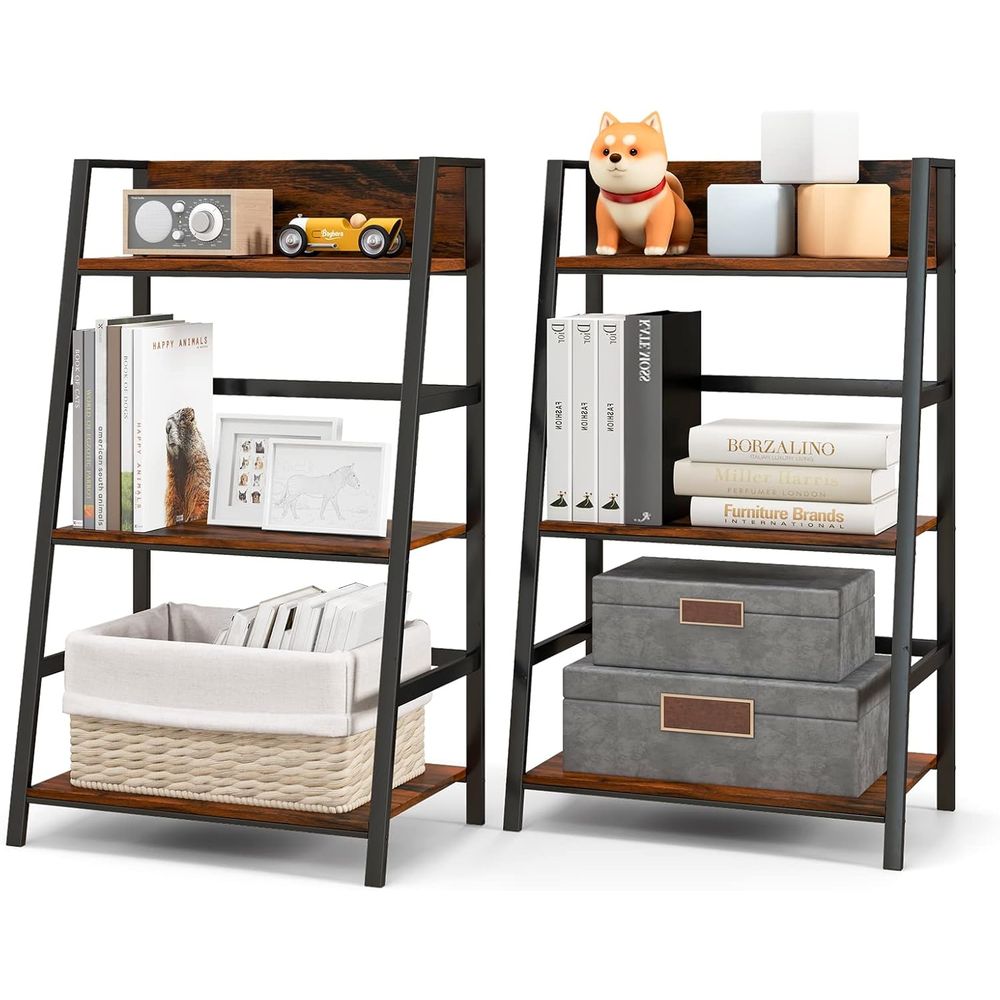 Home Office Bookshelves - Étagère industrielle en bois à 3