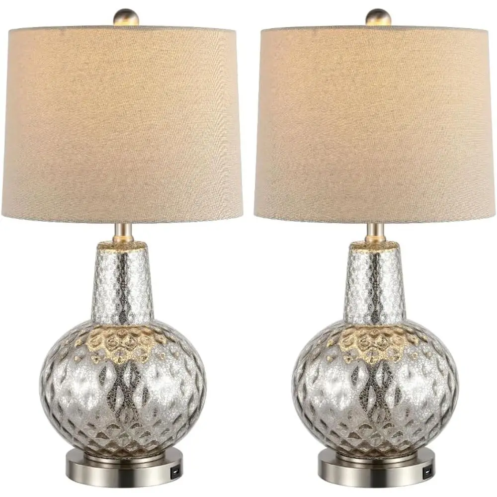 Desk Lamp Led - Lampe de table LED argentée/ivoire de