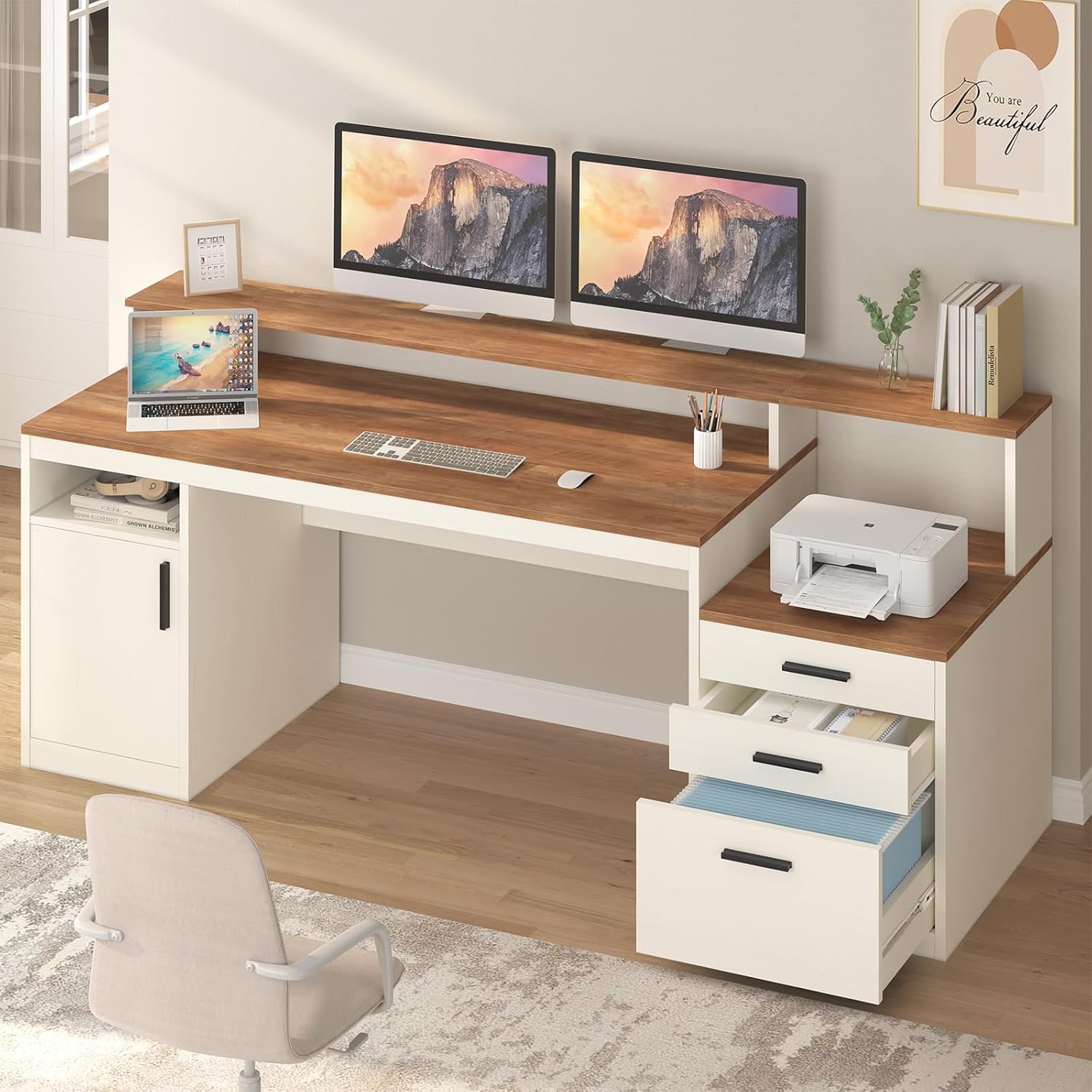 Home Office 365 - Bureau d'ordinateur de 65 pouces avec