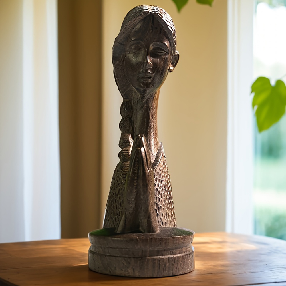Statue de fille en prière scul - Home Office Bookshelves avis et prix
