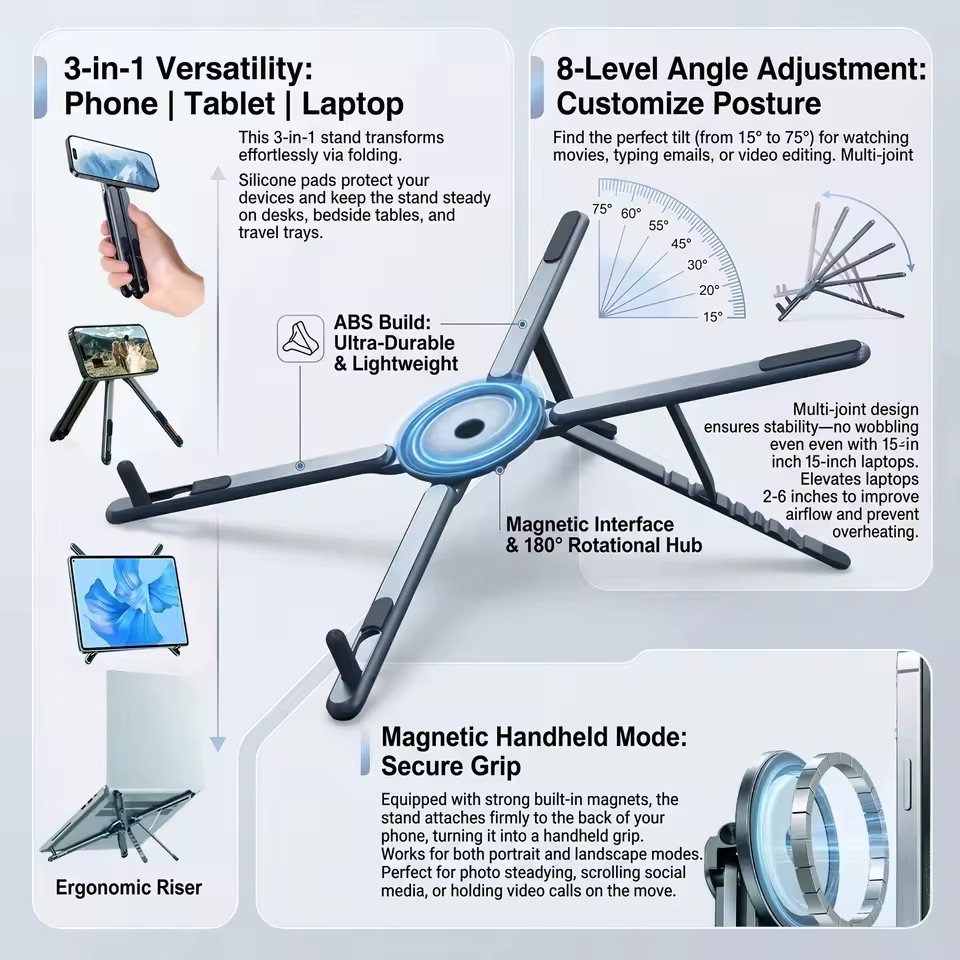 Support de téléphone magnétiqu - Laptop Stand Foldable avis et prix