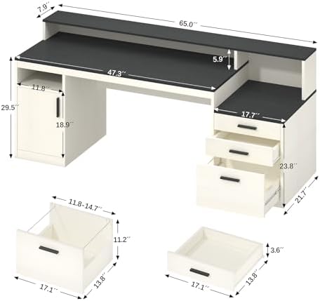 Bureau d'ordinateur YOME de 65 - Home Office 365 avis et prix