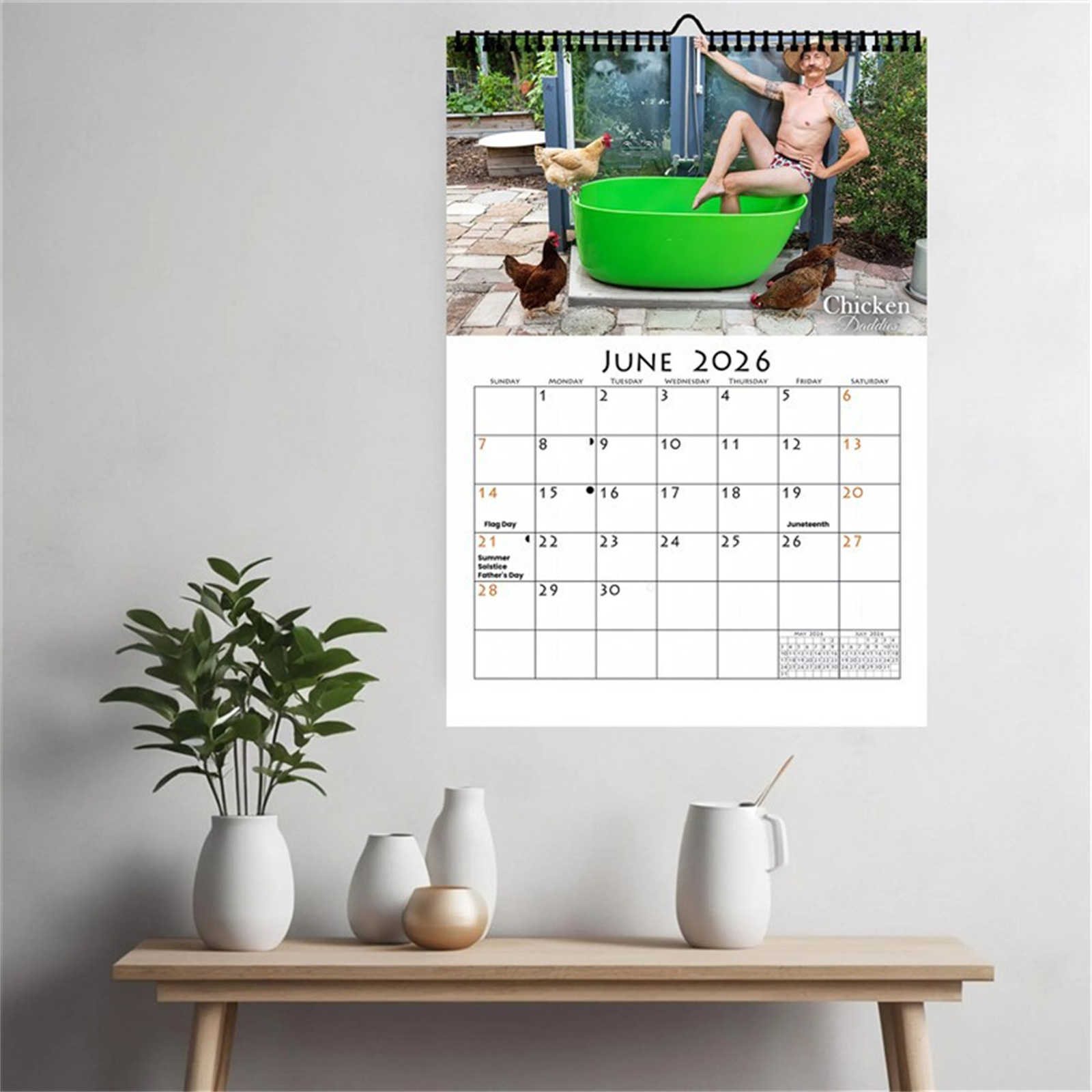 Calendrier mural poulet papa d - Home Office Wallpaper avis et prix