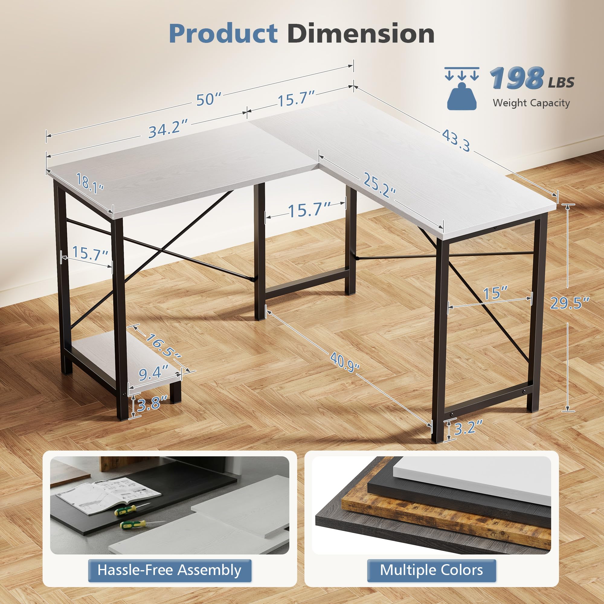 Bureau d'angle en forme de L J - Home Office Work Table avis et prix