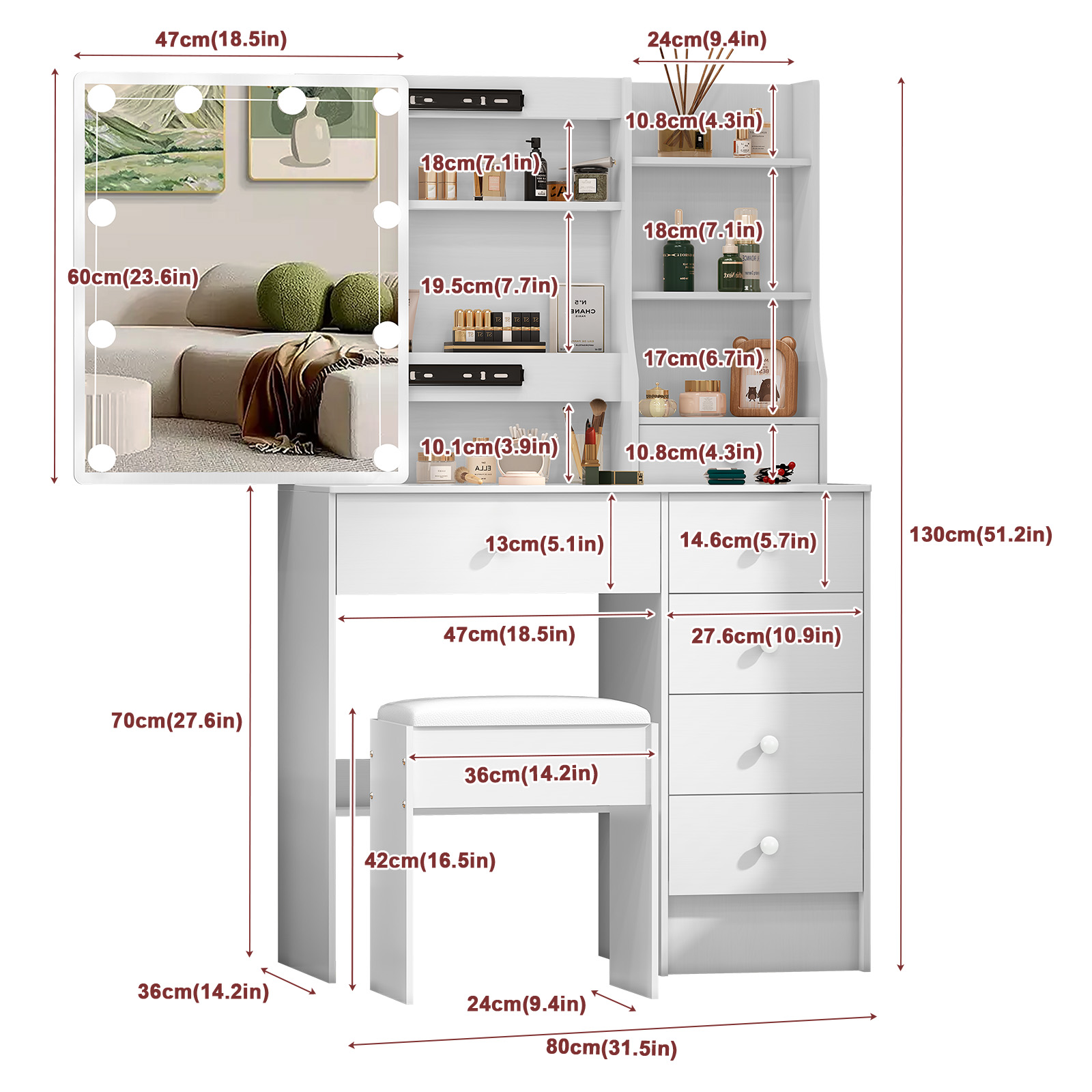 Ensemble coiffeuse moderne bla - Home Office Guest Room avis et prix