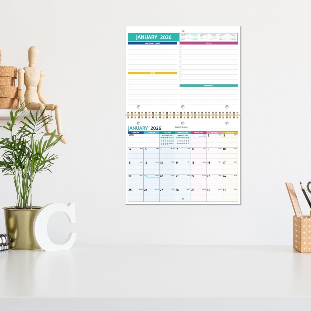 Calendrier mural 2026 avec pap - Home Office Wallpaper avis et prix