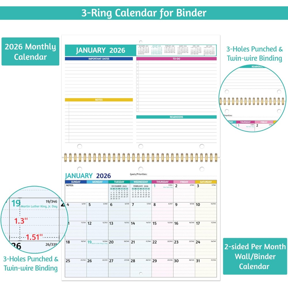Calendrier mural 2026 avec pap - Home Office Wallpaper avis et prix